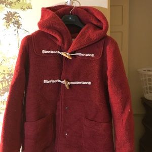 Red hood coat